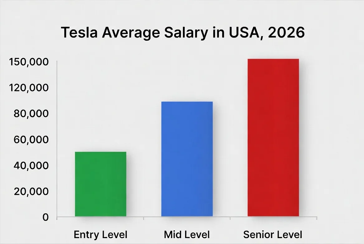 Tesla Average Salary in USA, 2026