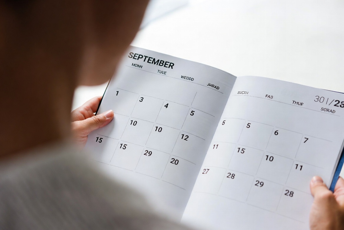 What is nine months before September